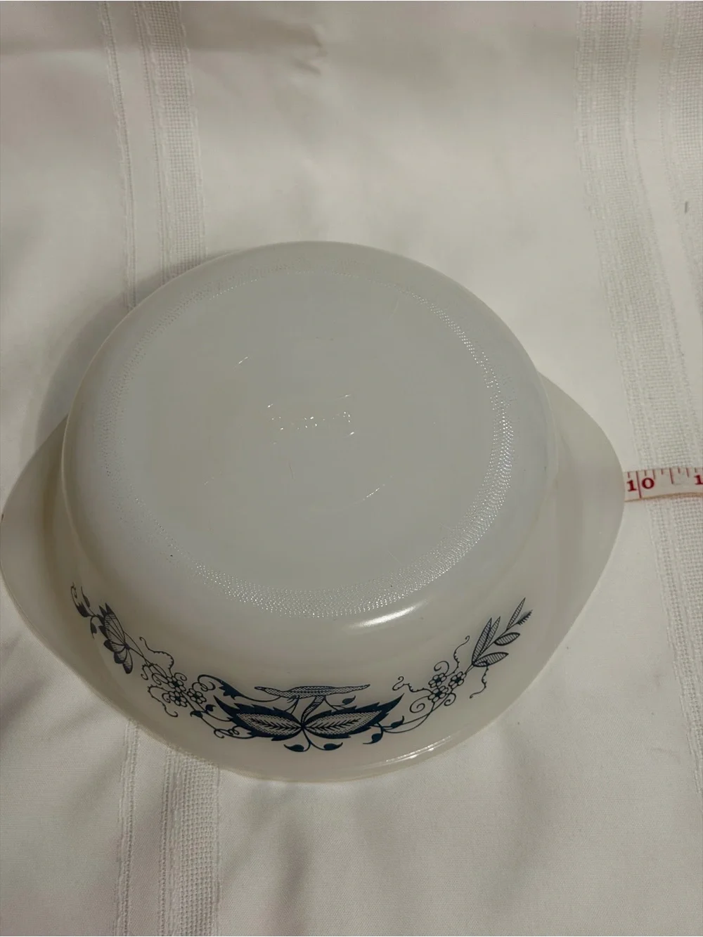 VTG RARE Glasbake Oval Casserole Dish Blue Onion  J 2605 3 Qt No Lid Made In Usa